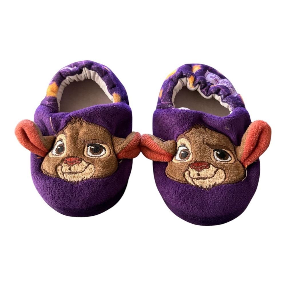 Disney Simba‎ Lion King Purple Plush Baby Toddler Slippers Non-Slip Grippy Sole